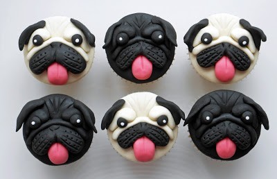 black face pug cakes