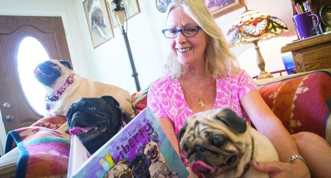 author and her pugs