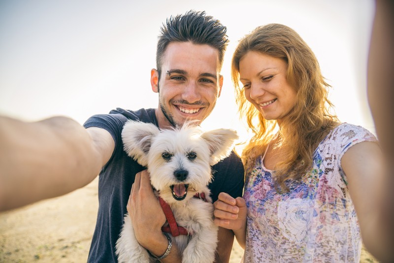 dog and couple